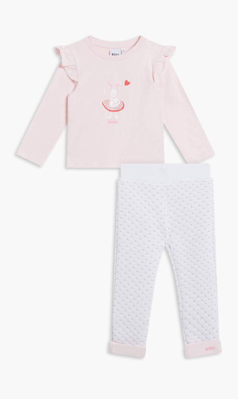 

Hugo Boss Pink T-shirt + Pant Set for Girls | The Deal Outlet