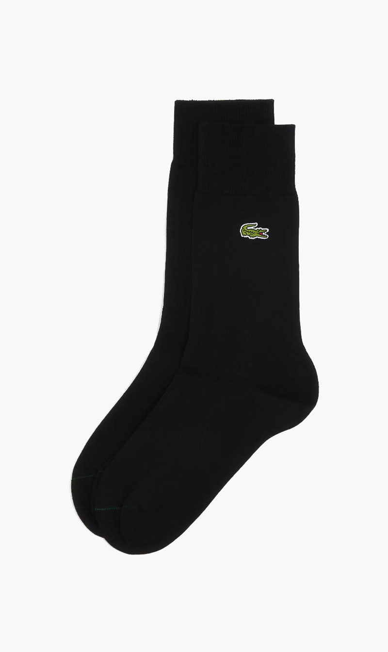 

Lacoste Black Cotton Blend High Cut Socks for Men | The Deal Outlet