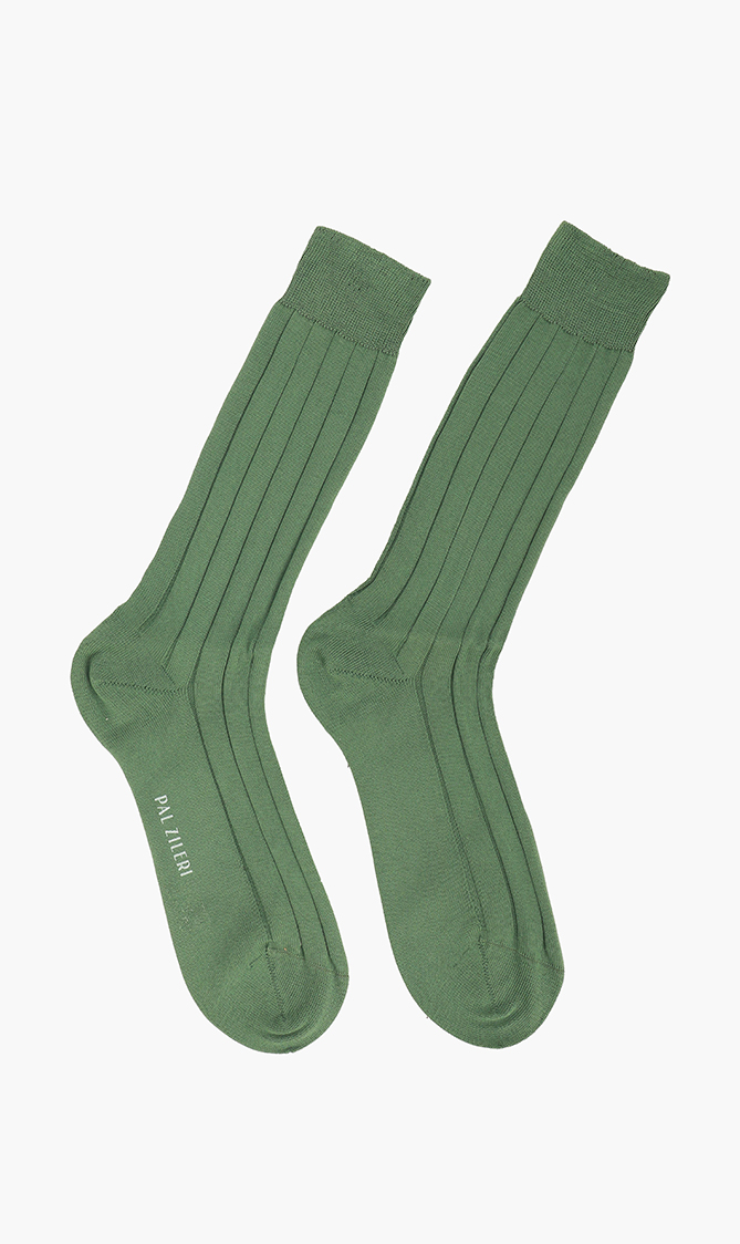 

Ribbed Crew Socks, Green