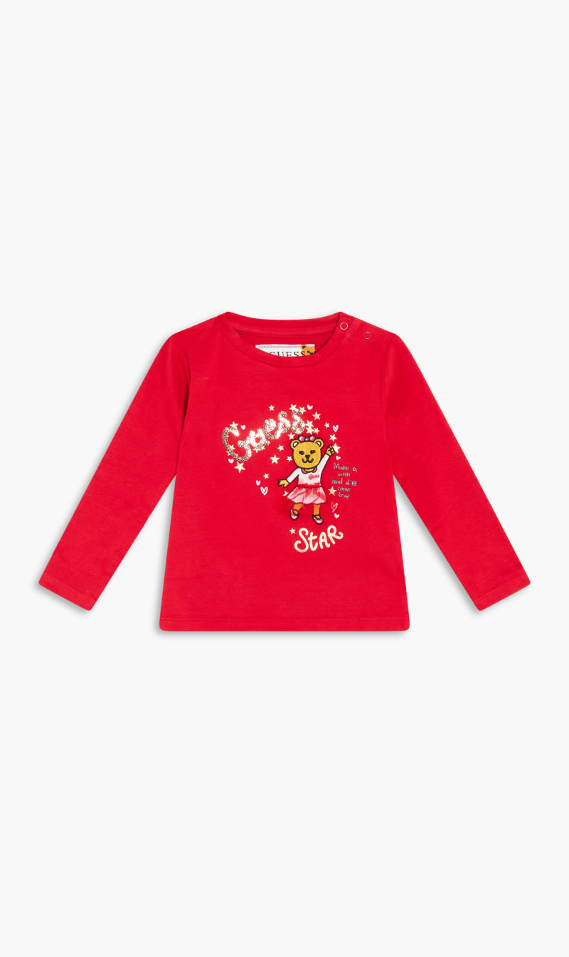 

Guess Red Stretch Jersey T-shirt for Girls | The Deal Outlet