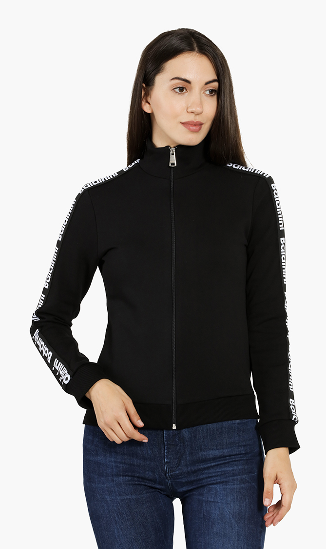 

Logo Tape Zip-up Sweatshirt, Black