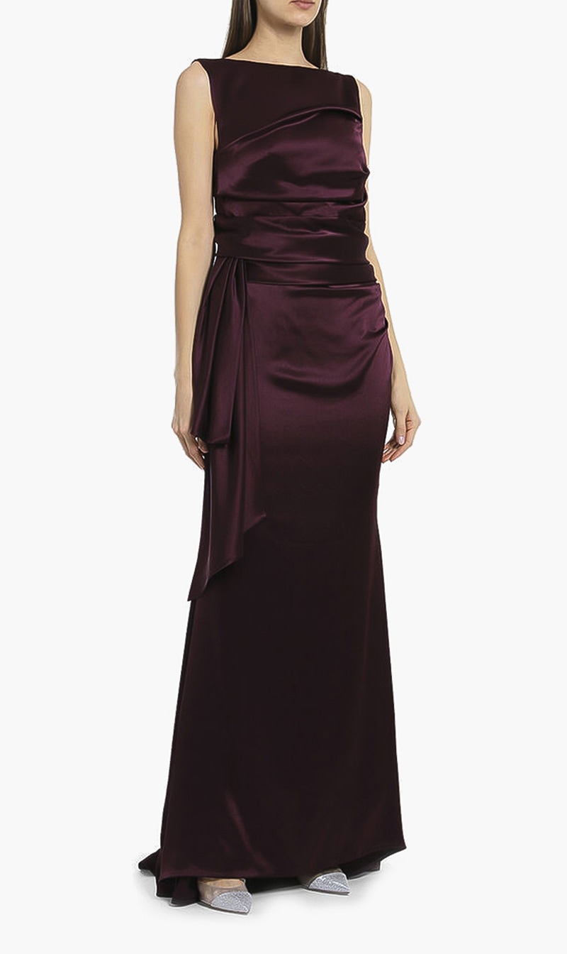 

Draped Sleeveless Gown, Purple