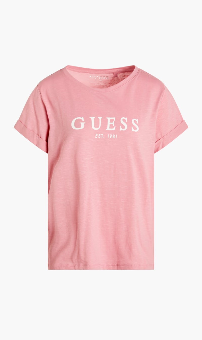 

Guess Pink Organic Club Cotton T-shirt for Women | The Deal Outlet