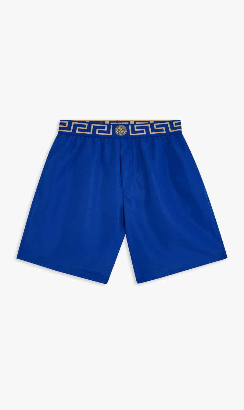 

Versace Blue Greca Border Mid-length Swim Shorts for Men | The Deal Outlet