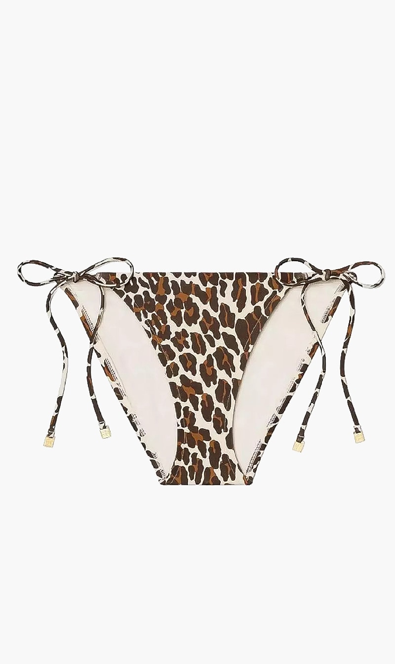 

Printed String Bikini Bottom, Brown