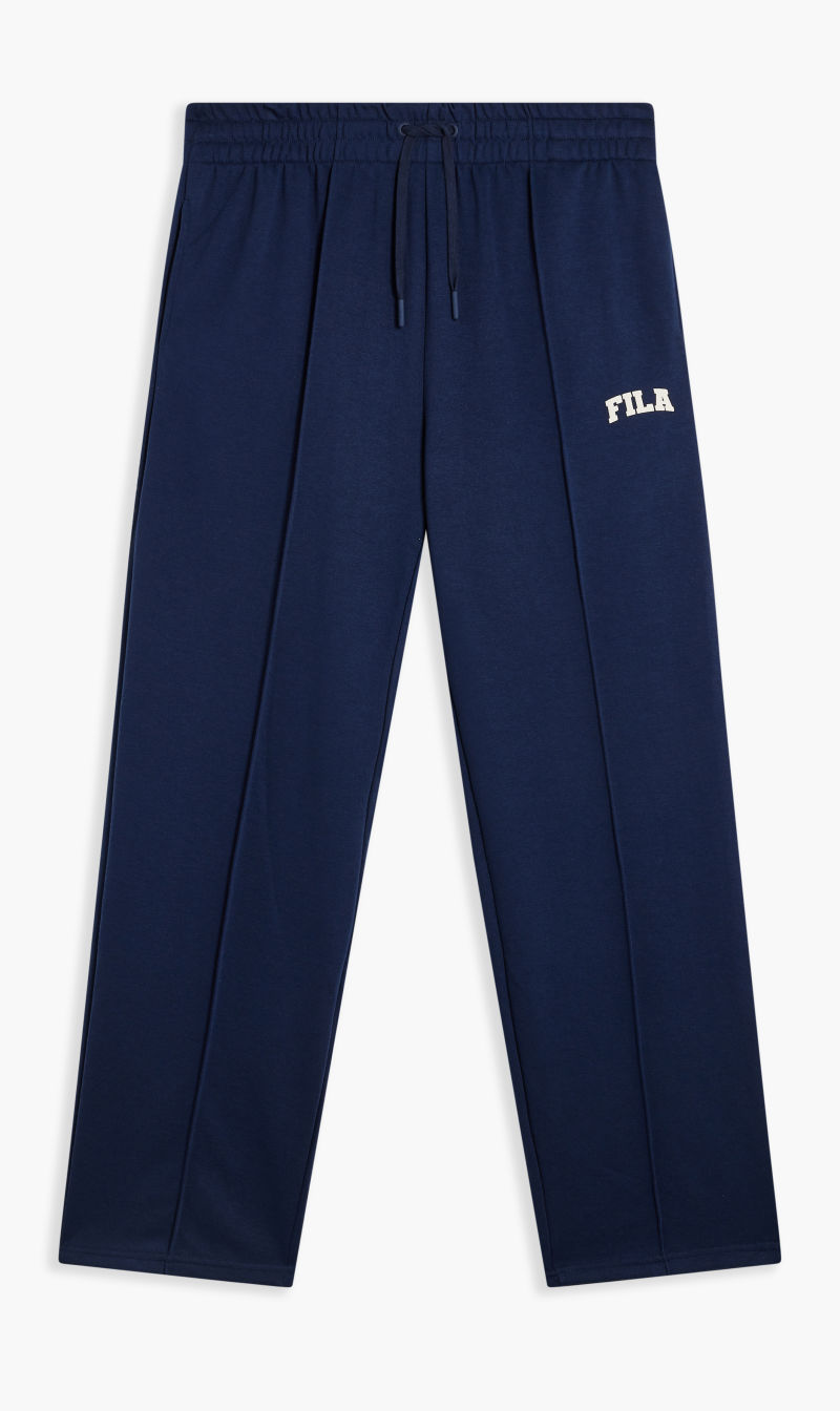 

Fila Blue Pintuck Open Hem Pant Small Arch Logo Pp for Women | The Deal Outlet