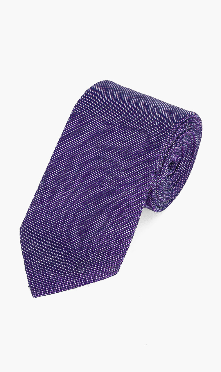 

Plain Linen 7cm Tie, Purple