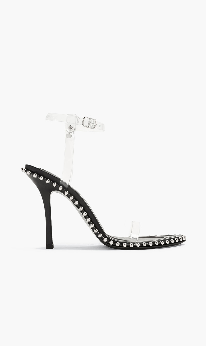 

Alexander Wang Black Nova 105 Ankle Strap Sandal for Women | The Deal Outlet