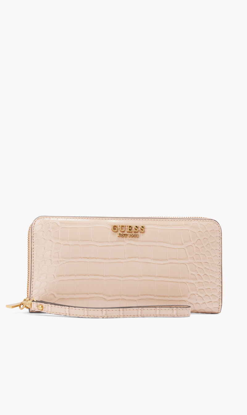 

Guess Beige Laurel Slg Large Zip Around for Women | The Deal Outlet