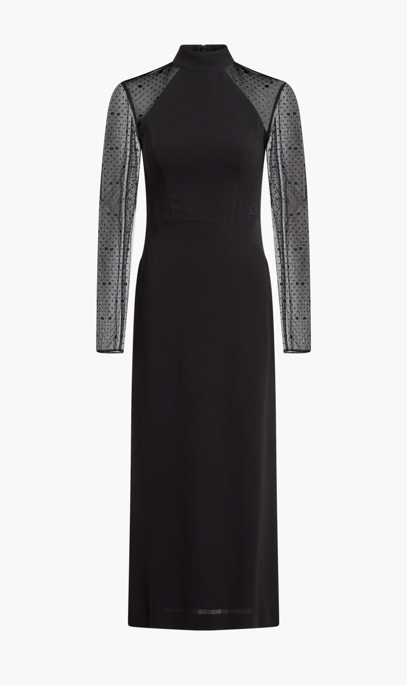 

Karl Lagerfeld Black Lslv Kl Mesh Dress for Women | The Deal Outlet