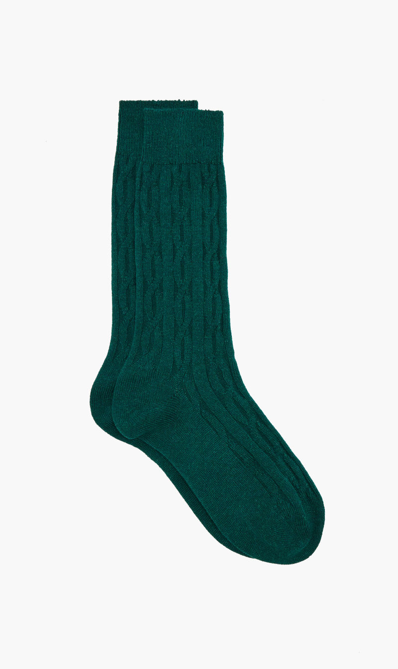 

Pal Zileri Green Cashmere Ribbed High Socks for Men | The Deal Outlet