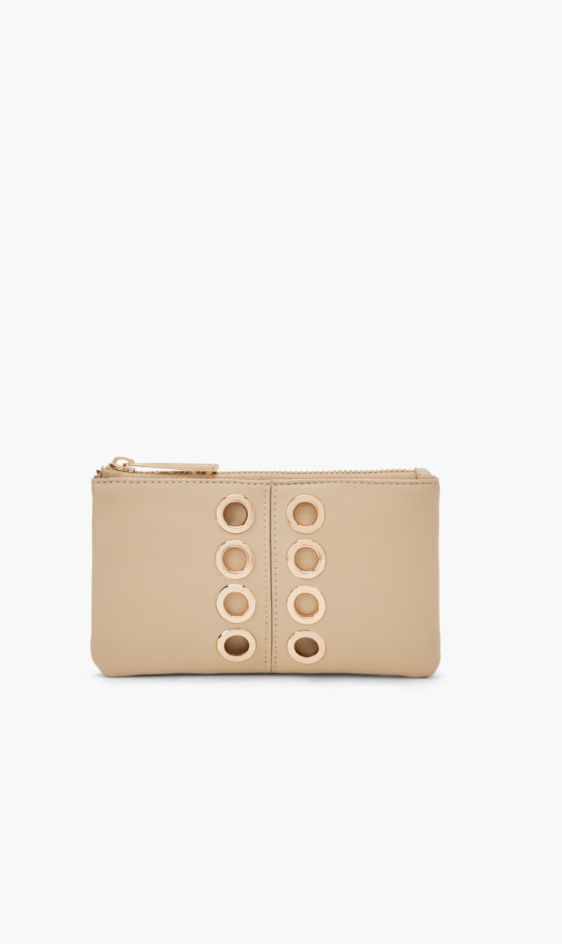 

Dotted Hole Wallet, Beige