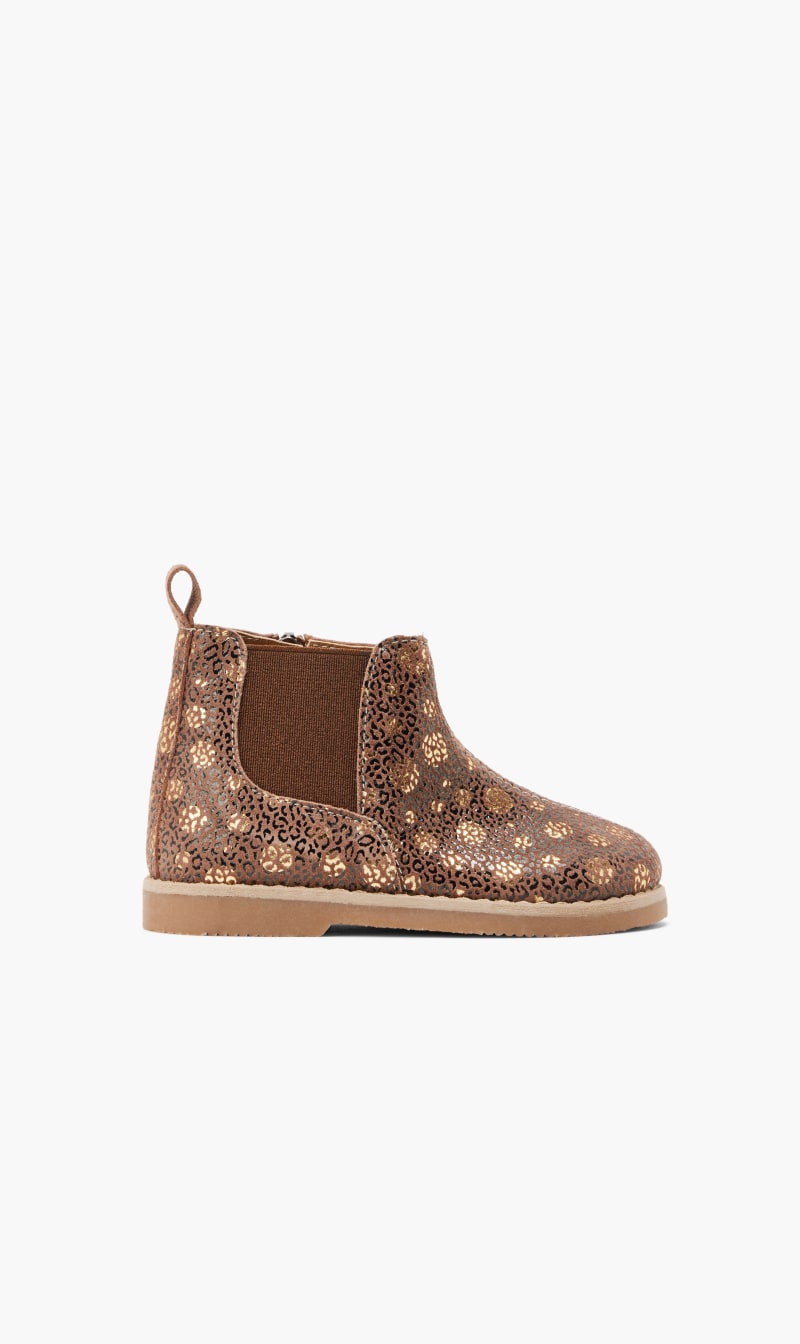 

Printed Leather Chelsea Boots, Brown