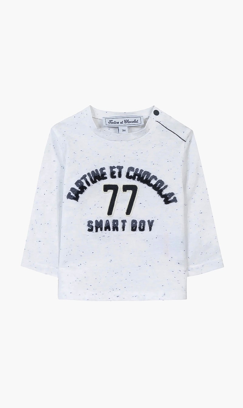 

Tartine Et Chocolat White Fade Dotted T-shirt for Boys | The Deal Outlet