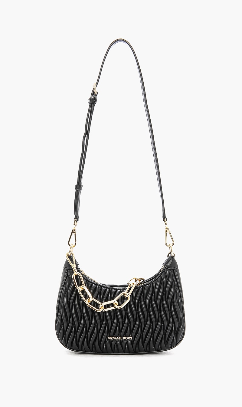 

Mid Zip Pouchette Crossbody Bag, Black