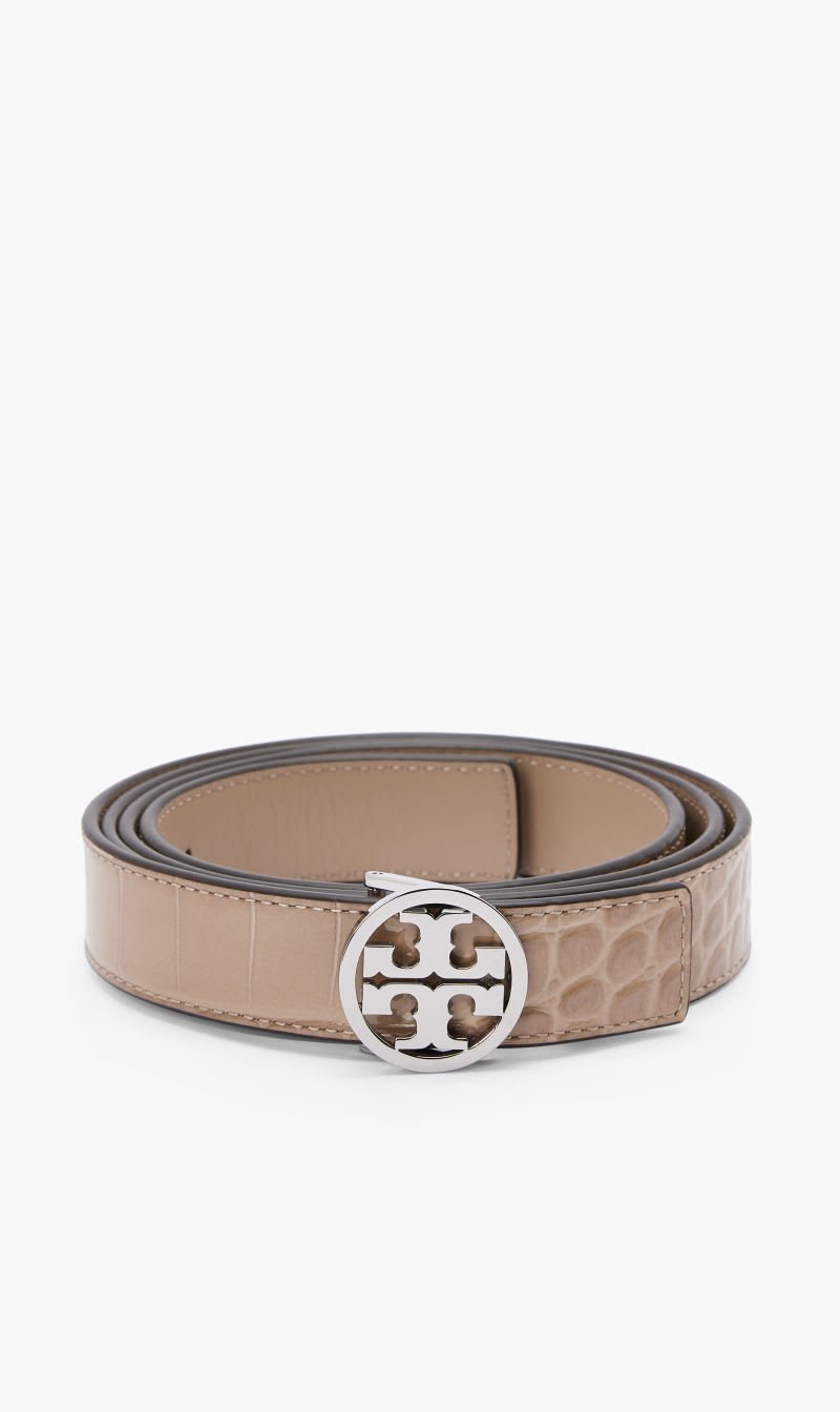 

Tory Burch Beige 1" Croc Miller Belt for Women | The Deal Outlet