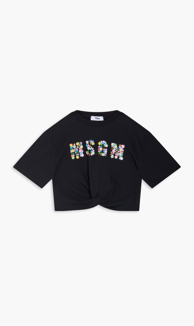 

Jersey Cropped Tshirt Girl, Black