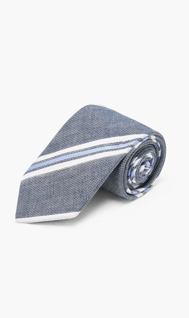 

Hackett London Grey High Contrast Striped Tie for Men | The Deal Outlet