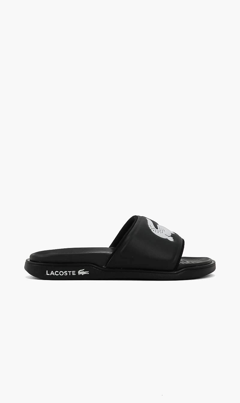 

Lacoste Black Classic Logo Slides for Women | The Deal Outlet