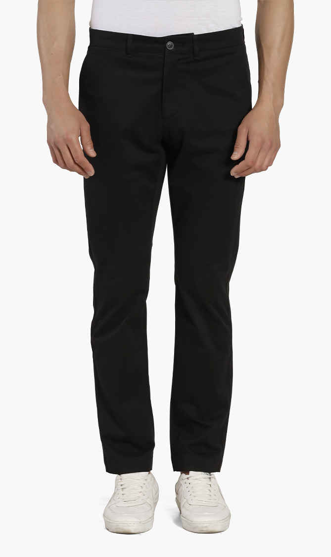 

Slim Fit Cotton Chino Pants, Black