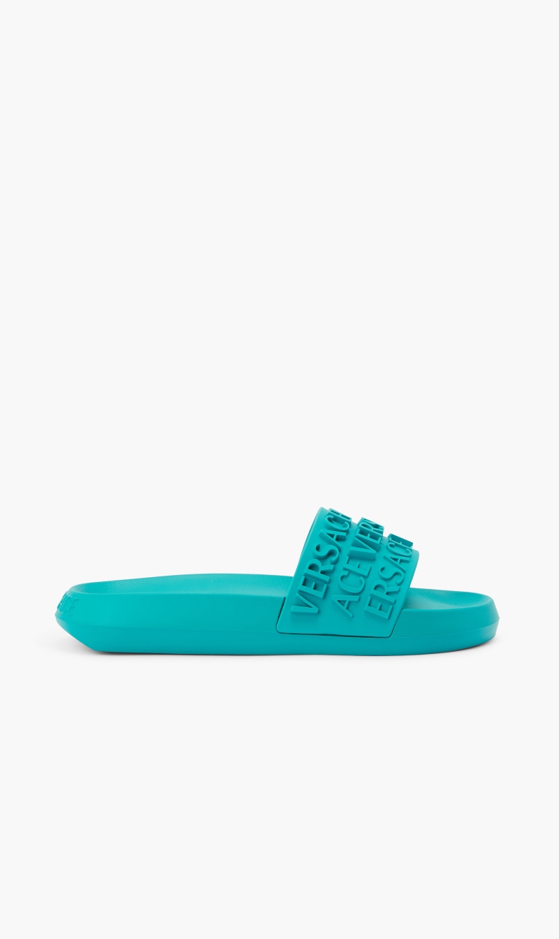 

Versace Blue Slides Fabric for Men | The Deal Outlet