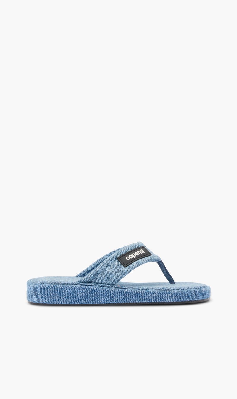 

Coperni Blue Denim Branded Flip Flop for Women | The Deal Outlet