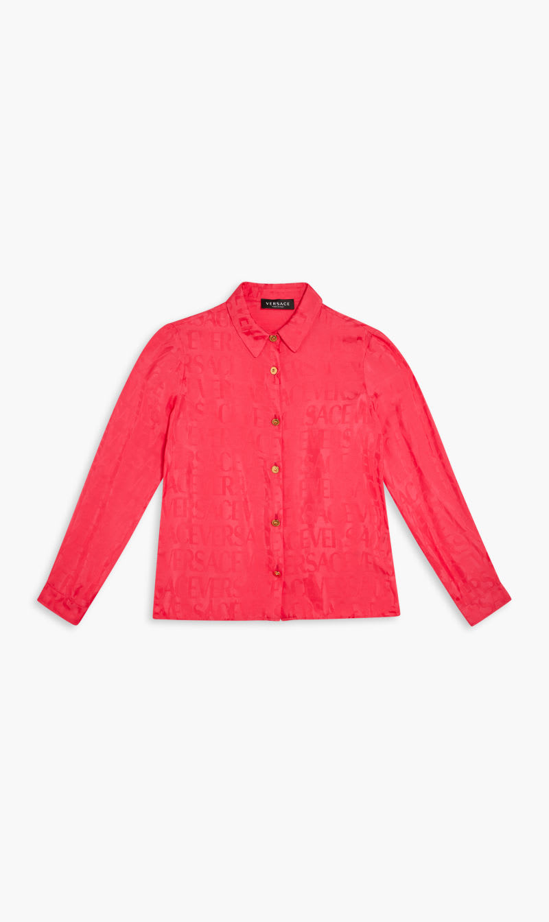 

Versace Pink Informal Shirt Versace On Repeat Kids Jacquard Ever Satin for Girls | The Deal Outlet