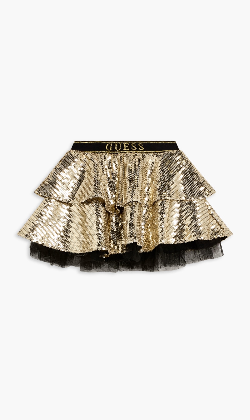 

Guess Gold Sequins Midi Skirt With Knit Backing for Girls | The Deal Outlet