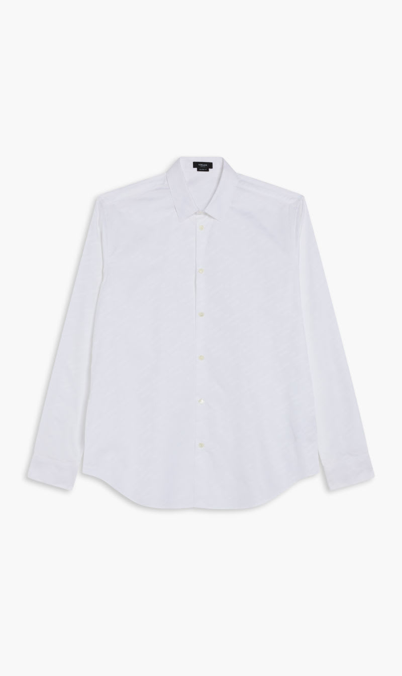 

Versace White Shirt Informal Oxford Tonal Jacq Greca Monogram Solid for Men | The Deal Outlet