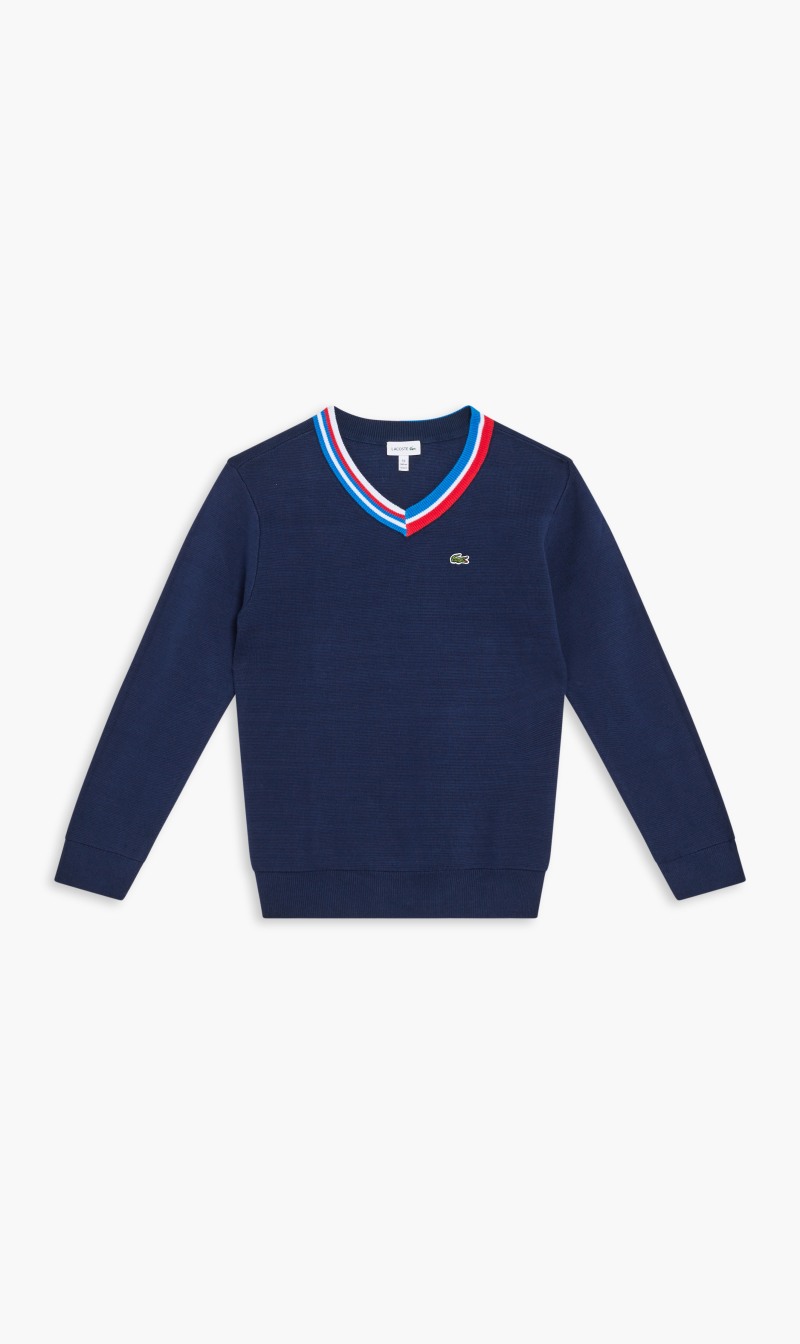 

Lacoste Blue V Neck Sweater | The Deal Outlet