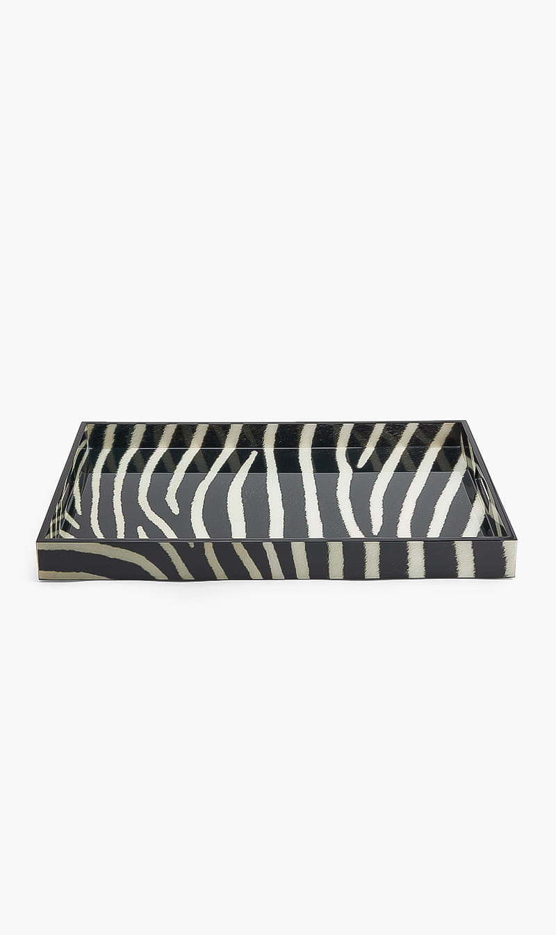 

Zebra Print Rectangular Tray, Multi-color