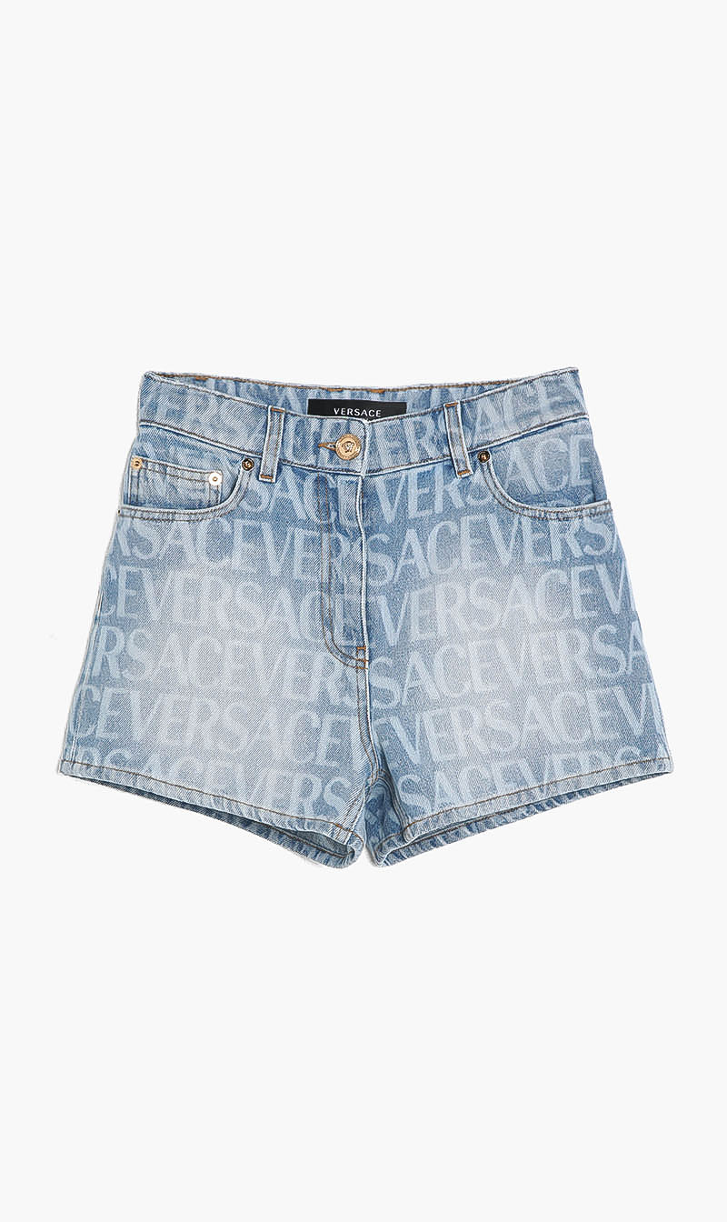 

Short Denim Ao Laser Versace Logo, Blue