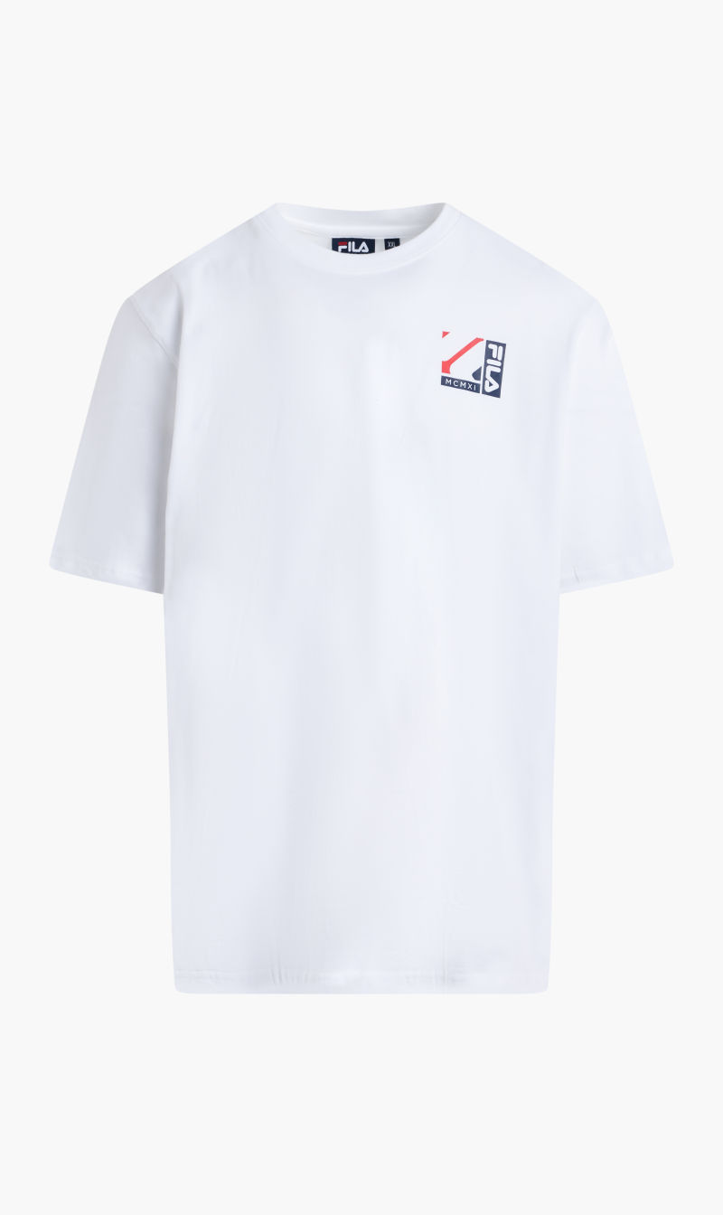 

Fila White Graphic Tee Flat Back Print for Men | The Deal Outlet