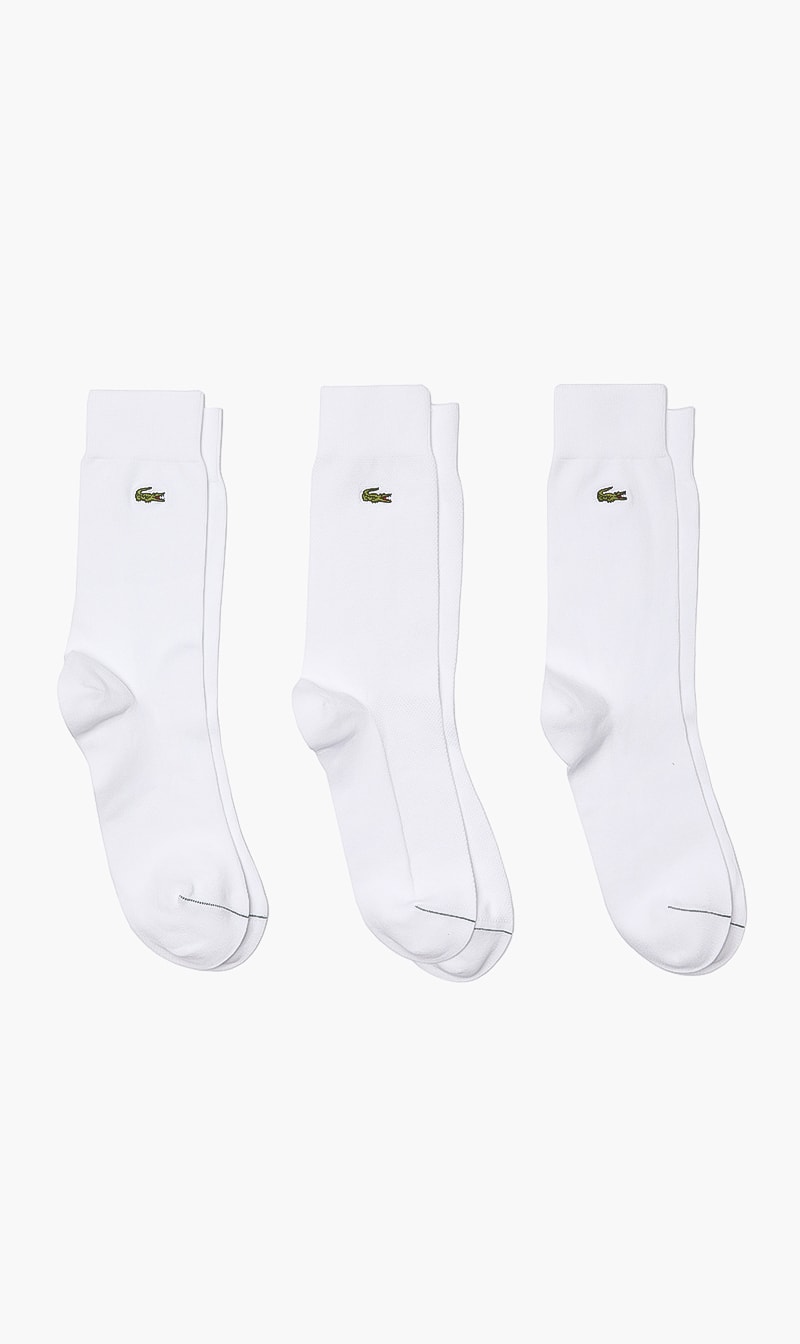 

Ribbed Cotton High Socks, White