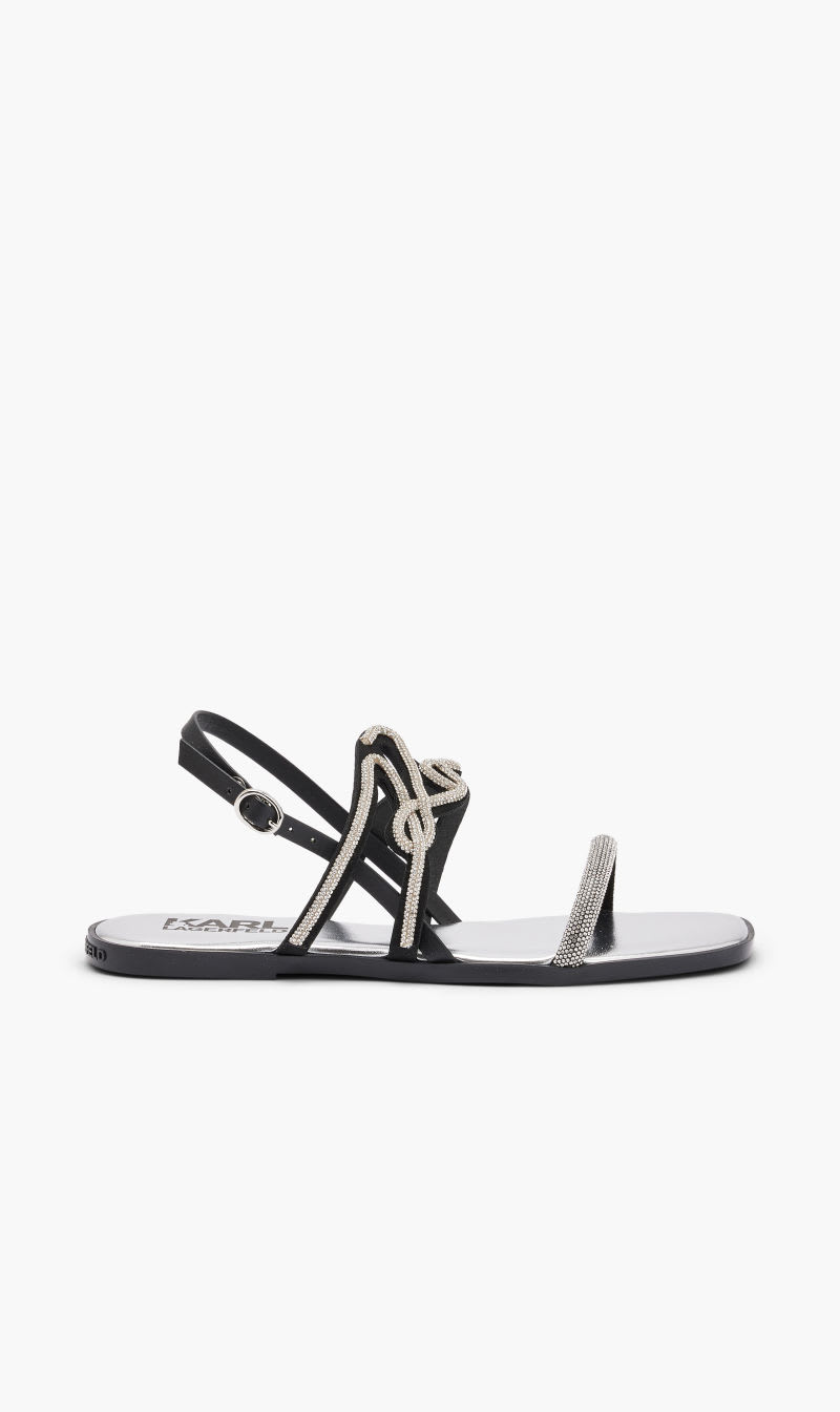 

Karl Lagerfeld Silver Olympia-karl Signia Slide for Women | The Deal Outlet