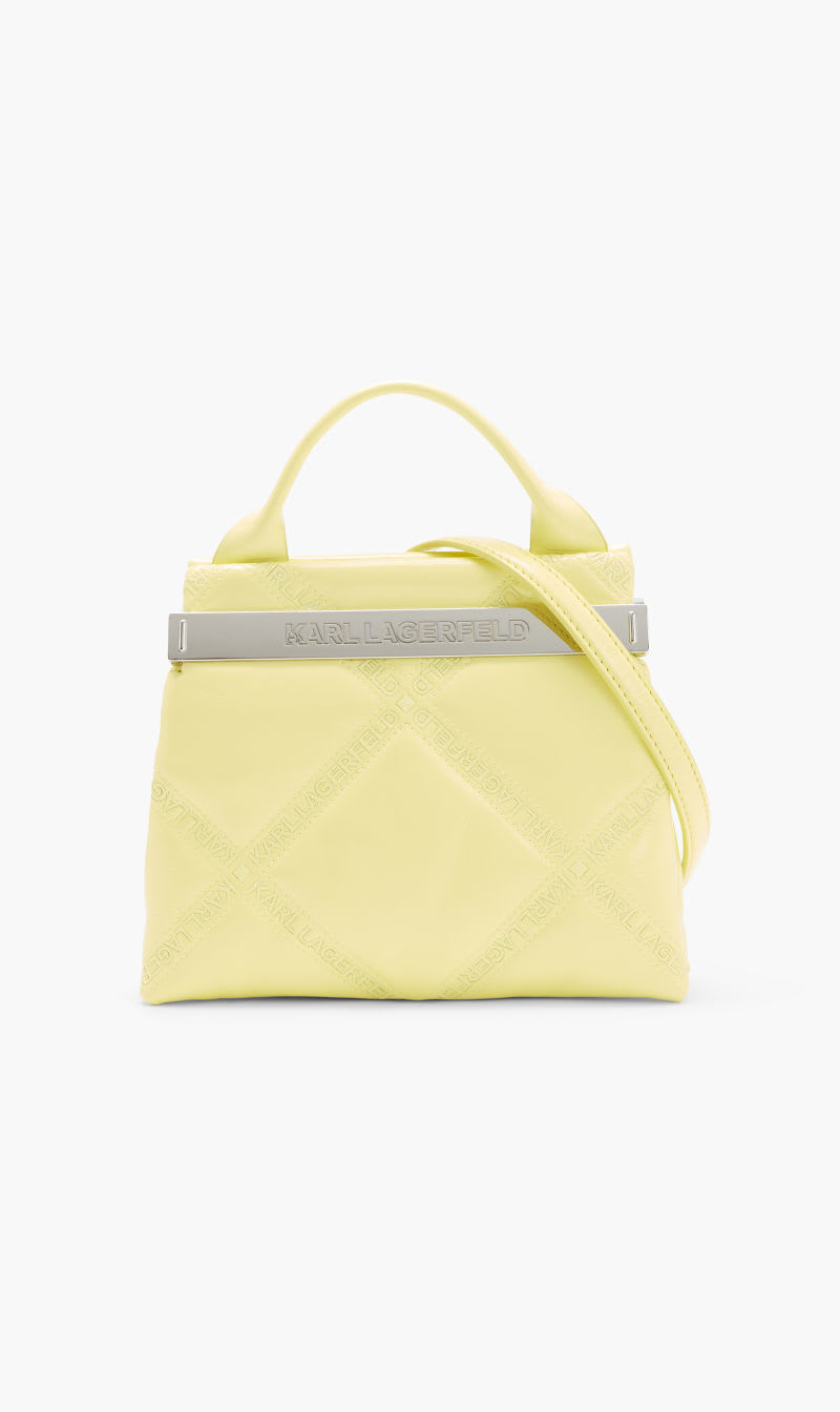 

Karl Lagerfeld Yellow K/kross Debossed Sm Top Handle for Women | The Deal Outlet