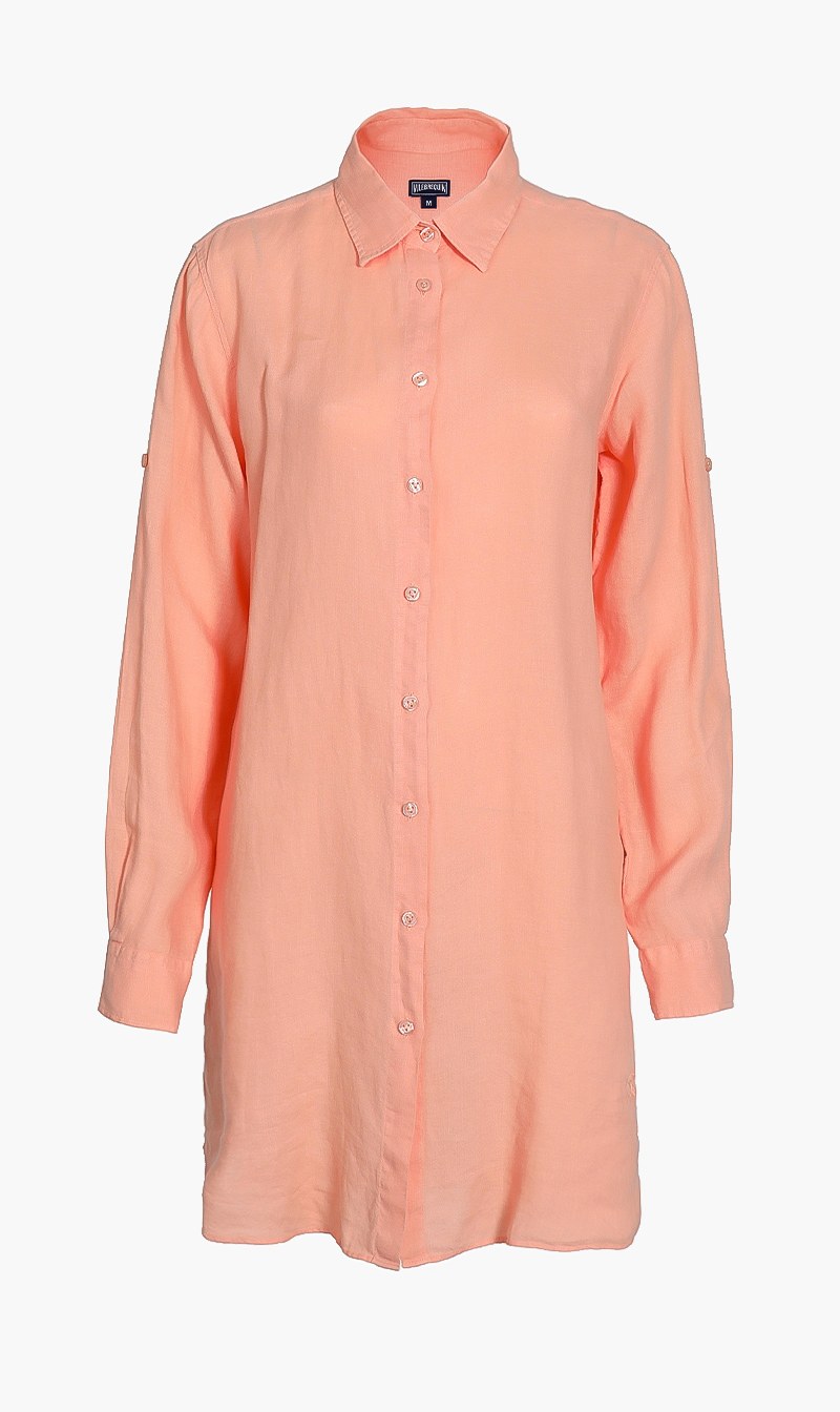 

Linen Shirt Dress, Orange