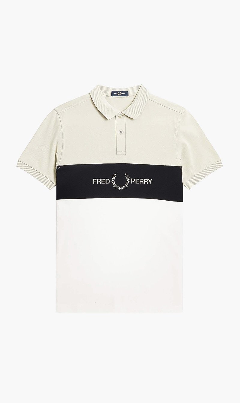 

Embroidered Panel Polo Shirt, White