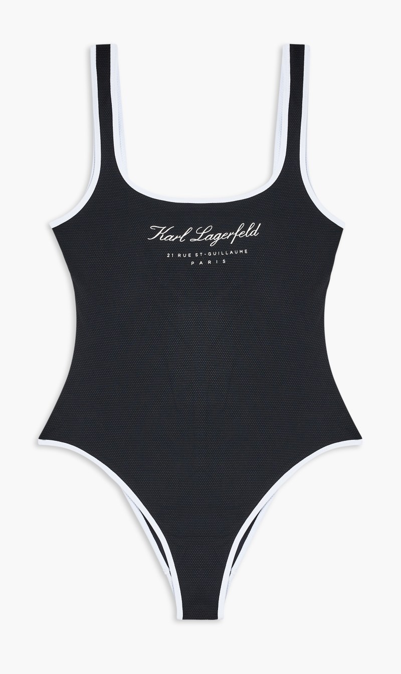 

Karl Lagerfeld Black Hotel Styled Swimsuit for Women | The Deal Outlet