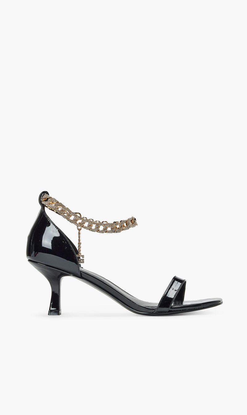 

Guess Black Remo Rhinestone Chain Sandals for Women | The Deal Outlet