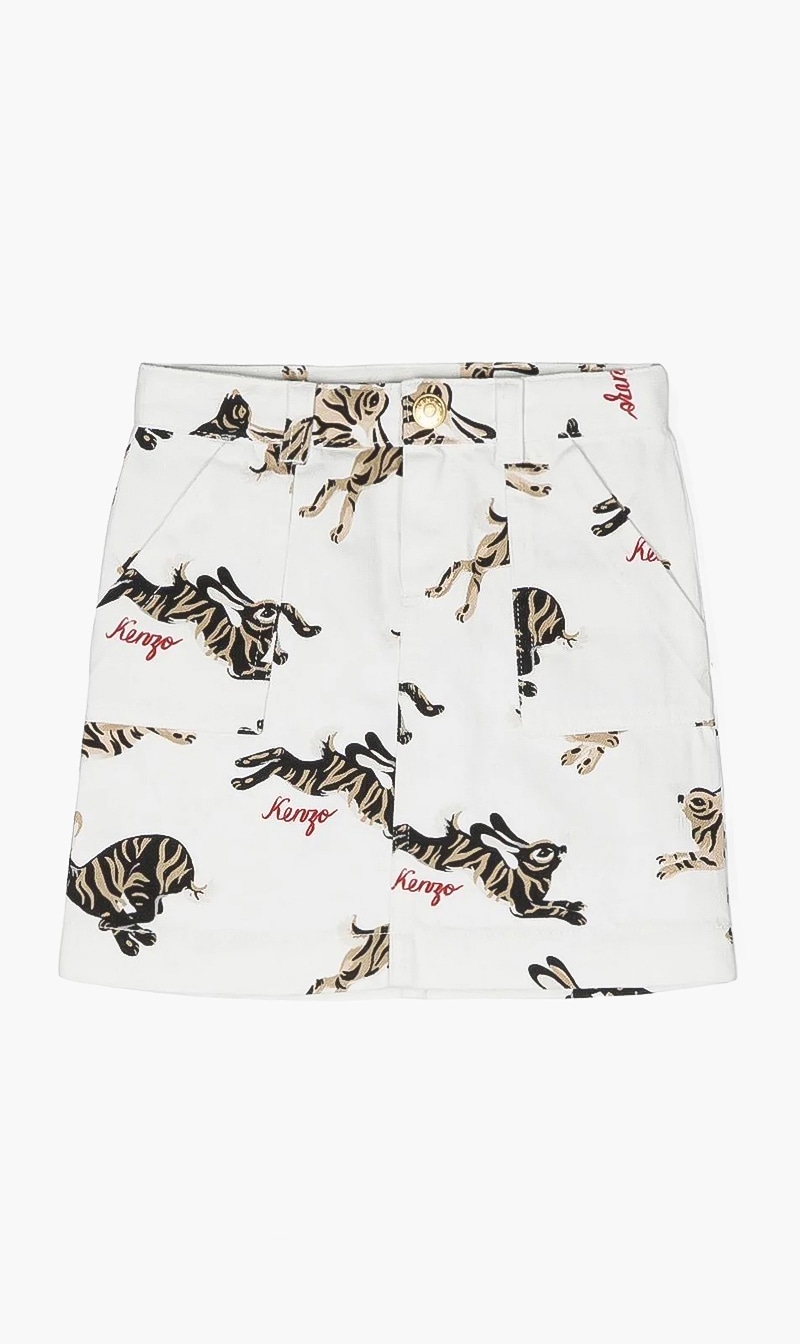 

Animal Printed Skirt, White