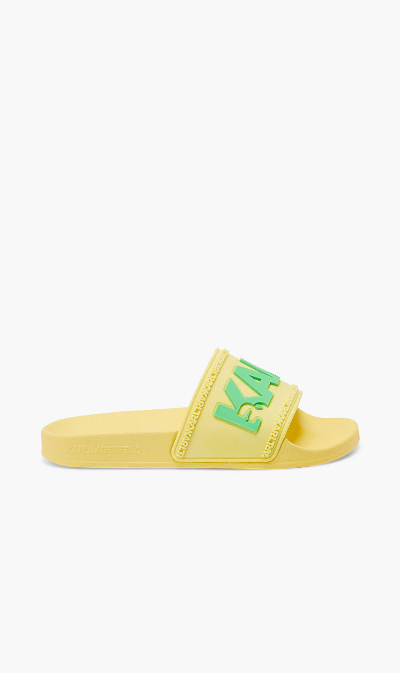 

Karl Lagerfeld Yellow Kondo Karl Logo Slide for Women | The Deal Outlet