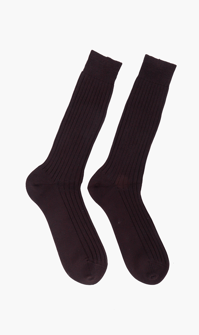 

Ribbed Cotton High Socks