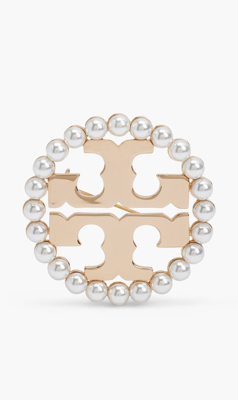 

Tory Burch Gold Miller Pearl Brooch for Women | The Deal Outlet