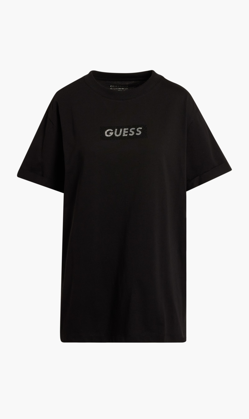 

Guess Black Short Sleeve Cotton Mini Box T-shirt for Women | The Deal Outlet