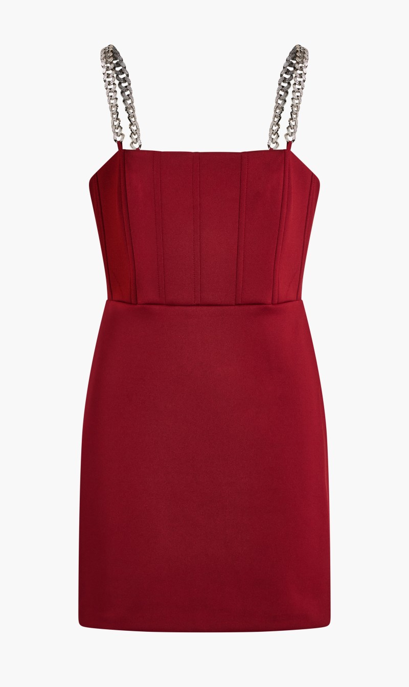 

Guess Red Sleeveless Skylar Dress for Women | The Deal Outlet