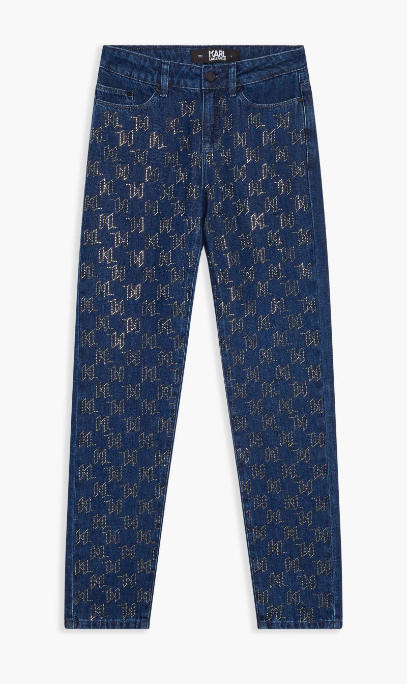 

Karl Lagerfeld Blue Gf Denim Rhinestones for Women | The Deal Outlet