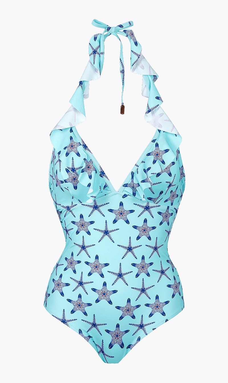 

Turtle Print Swimsuit, Blue