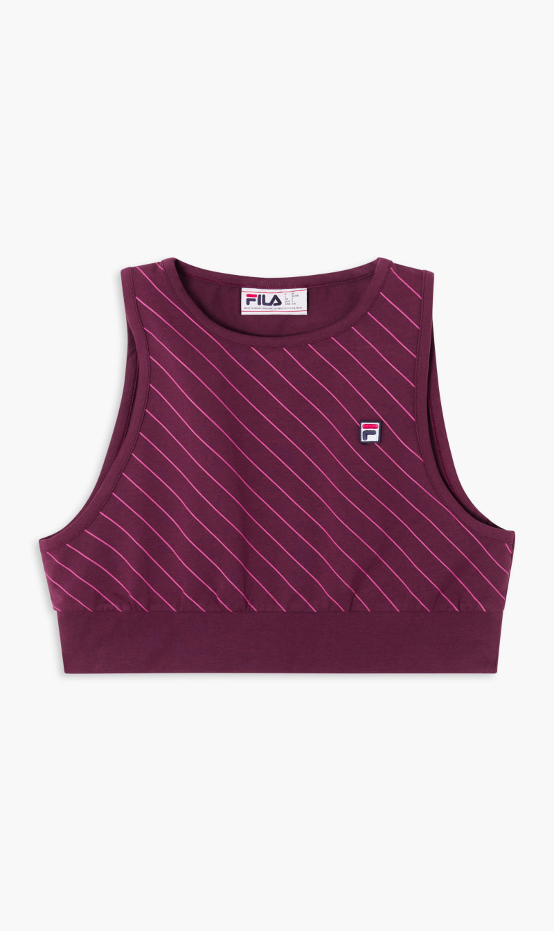 

Fila Multi-color Vintage Karla Retro 80s Pinstripe Bra Top for Women | The Deal Outlet