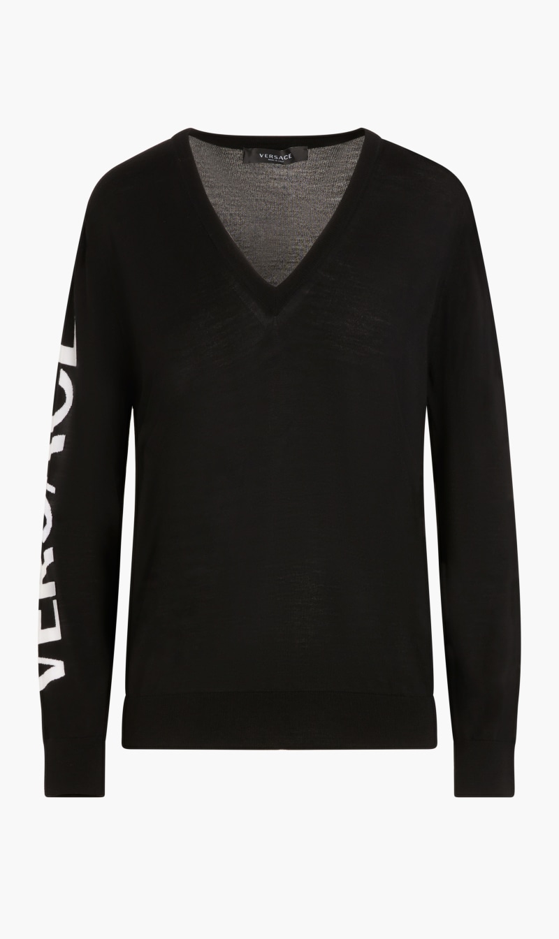 

Logo V-neck Sweater, Black